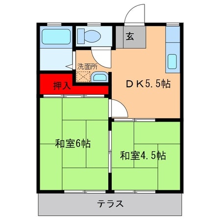 中央ハイツ（阿見）Bの物件間取画像